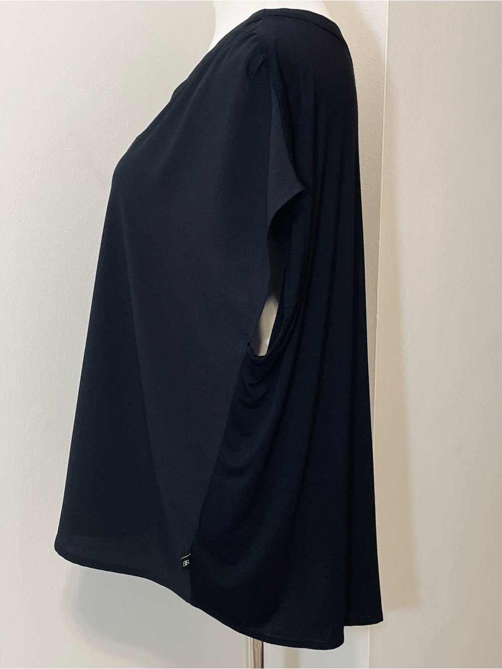 Banana Republic Black V-Neck Draped Blouse Size XL - Picture 4 of 8